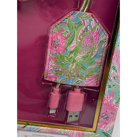 Lilly Pulitzer Charging Tag Micro USB Key Chain Key Fob New - Picture 3 of 7